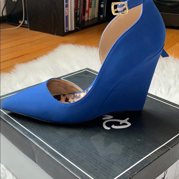 Qupid Shoes Quips Blue Wedges Poshmark